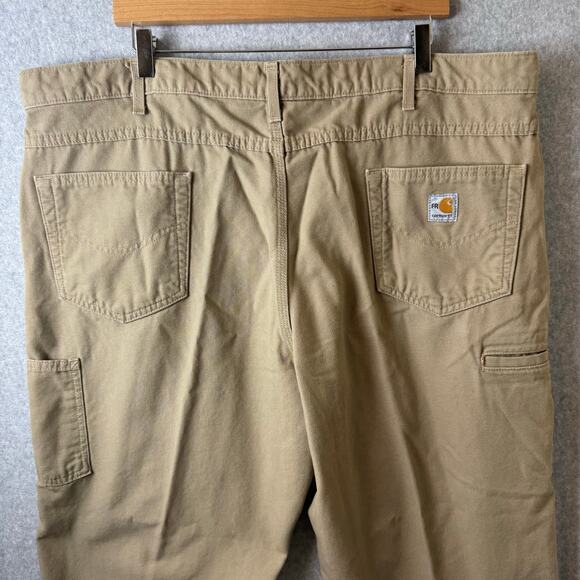 Carhartt Pants Fire Resistant Mens Sz 44 Tan Frayed Work Construction Streetwear - Picture 11 of 14